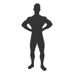 Bodybuilder front relaxed pose silhouette Transparent PNG