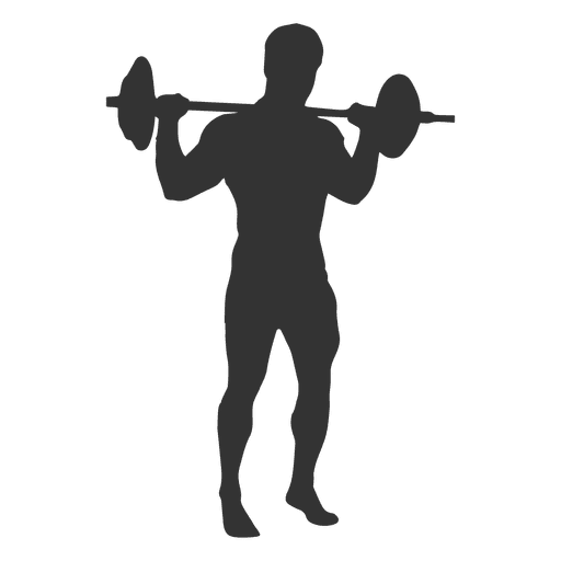 Bodybuilder training silhouette