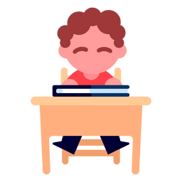 Boy reading illustration PNG Design