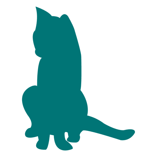 Cat looking down silhouette PNG Design