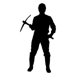 Bauarbeiter Pick Axe Silhouette PNG-Design