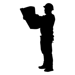 Silhueta de plano de trabalhador da construção Desenho PNG