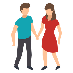 Paar Hand in Hand Illustration PNG-Design