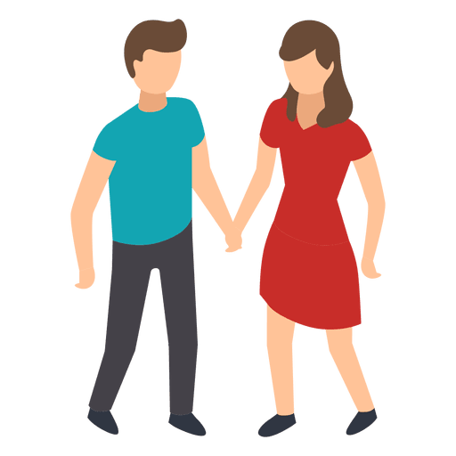 Couple hand in hand illustration