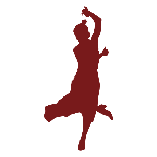 Silueta de baile flamenco Diseño PNG