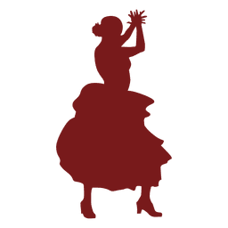 Bailaora de flamenco aplaudiendo silueta Diseño PNG