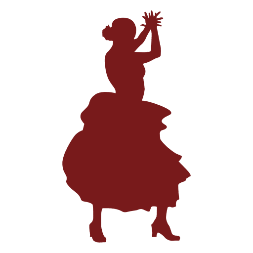 Bailaora de flamenco aplaudiendo silueta