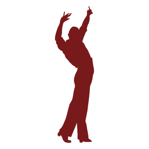 Flamenco dancer man hands up silhouette PNG Design