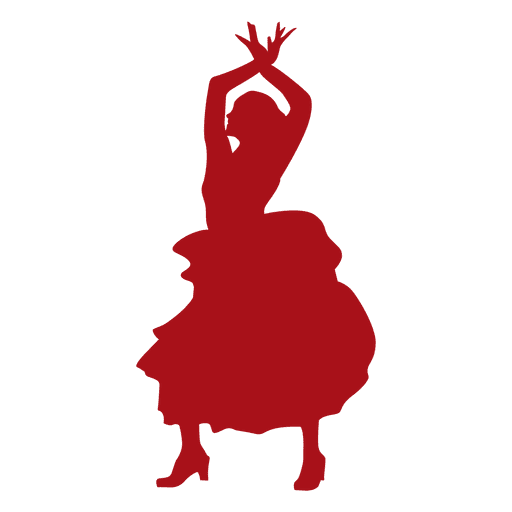 Silueta de pose de bailarina de flamenco Diseño PNG