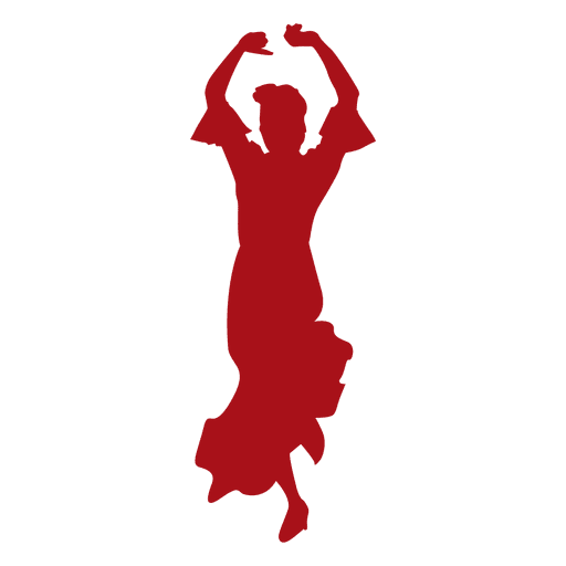 Silueta de bailarina de flamenco Diseño PNG