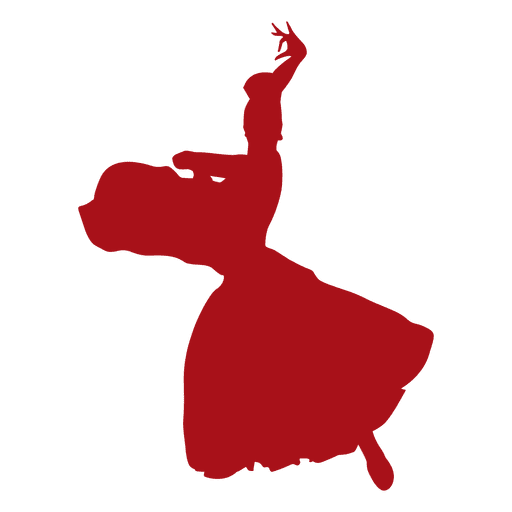 Silhueta de mulher dançarina de flamenco balançando Desenho PNG