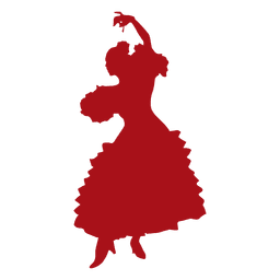 Flamenco dancer woman turning silhouette PNG Design