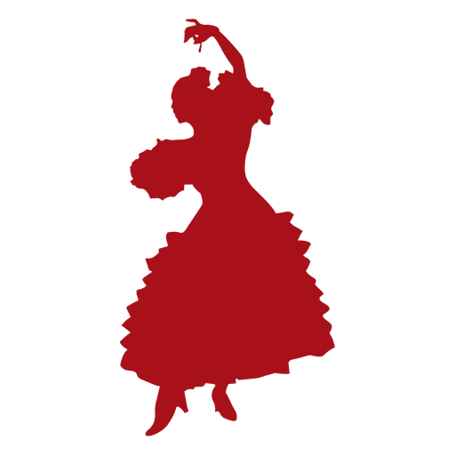Mujer bailaora de flamenco girando silueta Diseño PNG