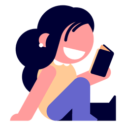 Girl reading diary illustration PNG Design