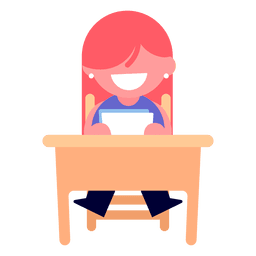 Girl reading illustration PNG Design