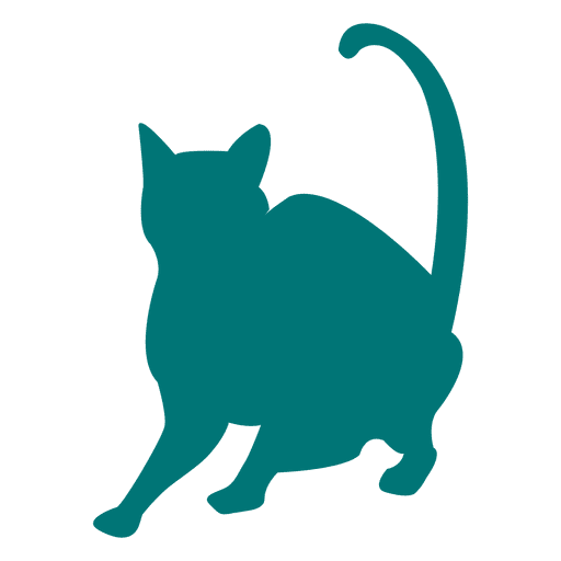 Silhueta de gato de pelo curto verde Desenho PNG