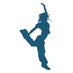Silhueta de dançarina de hip hop pulando Desenho PNG
