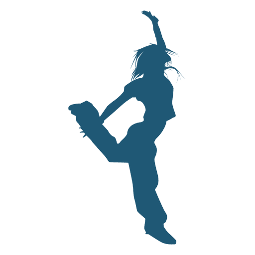 Bailarina de hip hop saltando silueta Diseño PNG