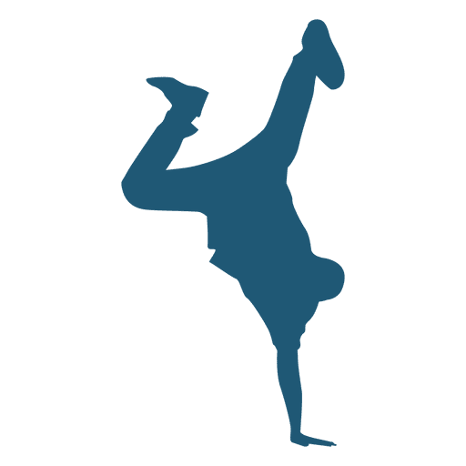 Bailarina de hip hop hombre handstand silueta Diseño PNG