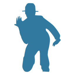 Homem dançarino de hip hop ajoelhado silhueta Desenho PNG