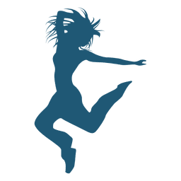 Mulher dançarina de hip hop pulando silhueta Desenho PNG
