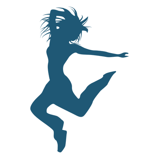 Hip hop dancer woman jumping silhouette