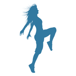 Bailarina de hip hop mujer rodilla hasta silueta Diseño PNG
