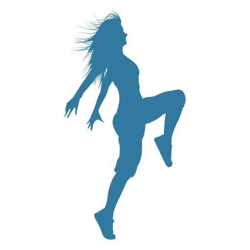 Hip hop dancer woman knee up silhouette