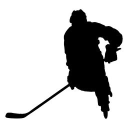 Silhueta de jogador de hóquei com taco Desenho PNG
