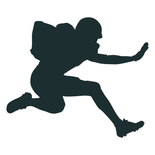 Jumping american football player silhouette