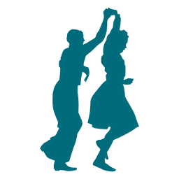 Lindy hop dance man girando silhueta de mulher Desenho PNG