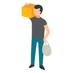 Hombre proceso de llevar ilustración Diseño PNG