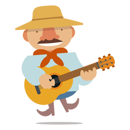 Man guitarist illustration PNG Design