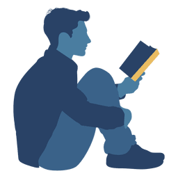 Man reading book floor silhouette Transparent PNG