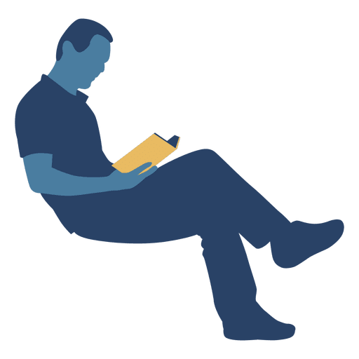 Homem leitura livro silueta