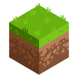 Paisagem isométrica de prado Desenho PNG