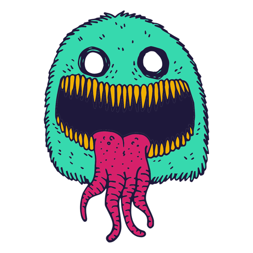 Ilustração de cara de monstro boca grande Desenho PNG