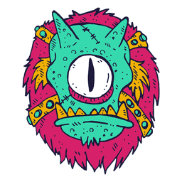 Ilustración de cíclope de cara de monstruo Diseño PNG