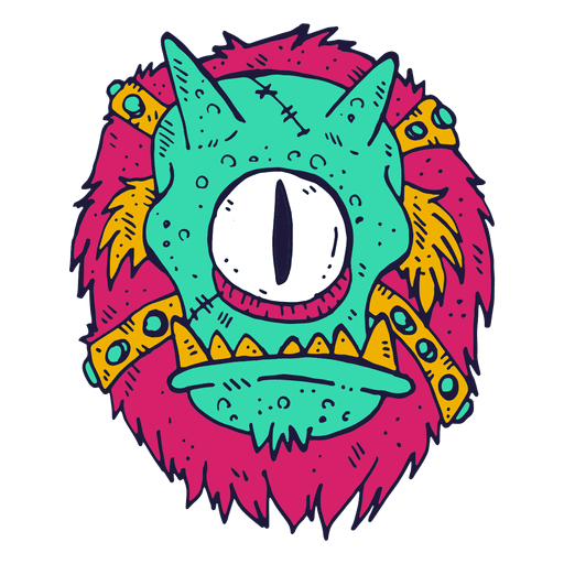 Monster Gesicht Zyklopen Illustration PNG-Design
