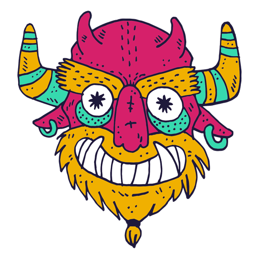 Monster face devil illustration