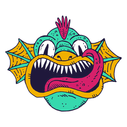 Monster face fish illustration Monster face fish illustration
