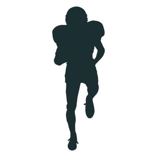 Running american football player silhouette