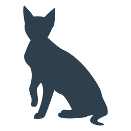 Siamesse gato sentado silhueta Desenho PNG