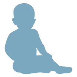 Silhueta de bebê sentado Desenho PNG