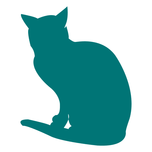 Sentado gato silhueta Desenho PNG