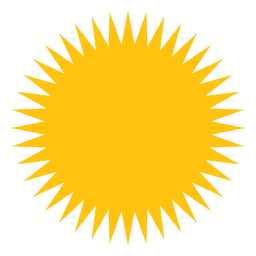 Sun small wavy beams icon - Transparent PNG & SVG vector file