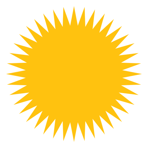 Icono de rayos afilados llenos de sol Diseño PNG
