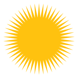 Icono de grandes rayos afilados de sol Diseño PNG
