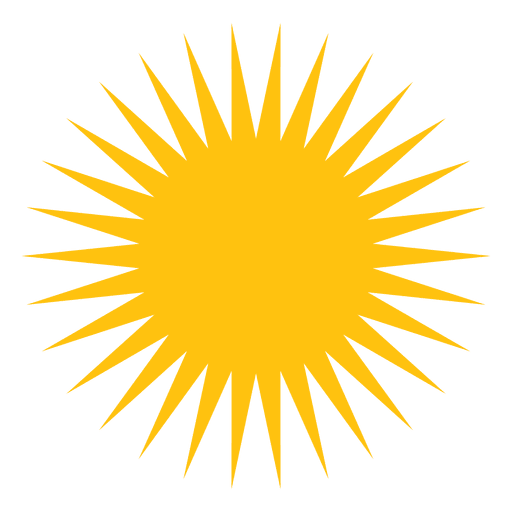 Icono de rayos de sol medio afilados