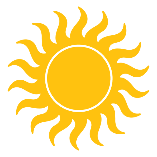 Ícone de pequenos raios ondulados do sol Desenho PNG